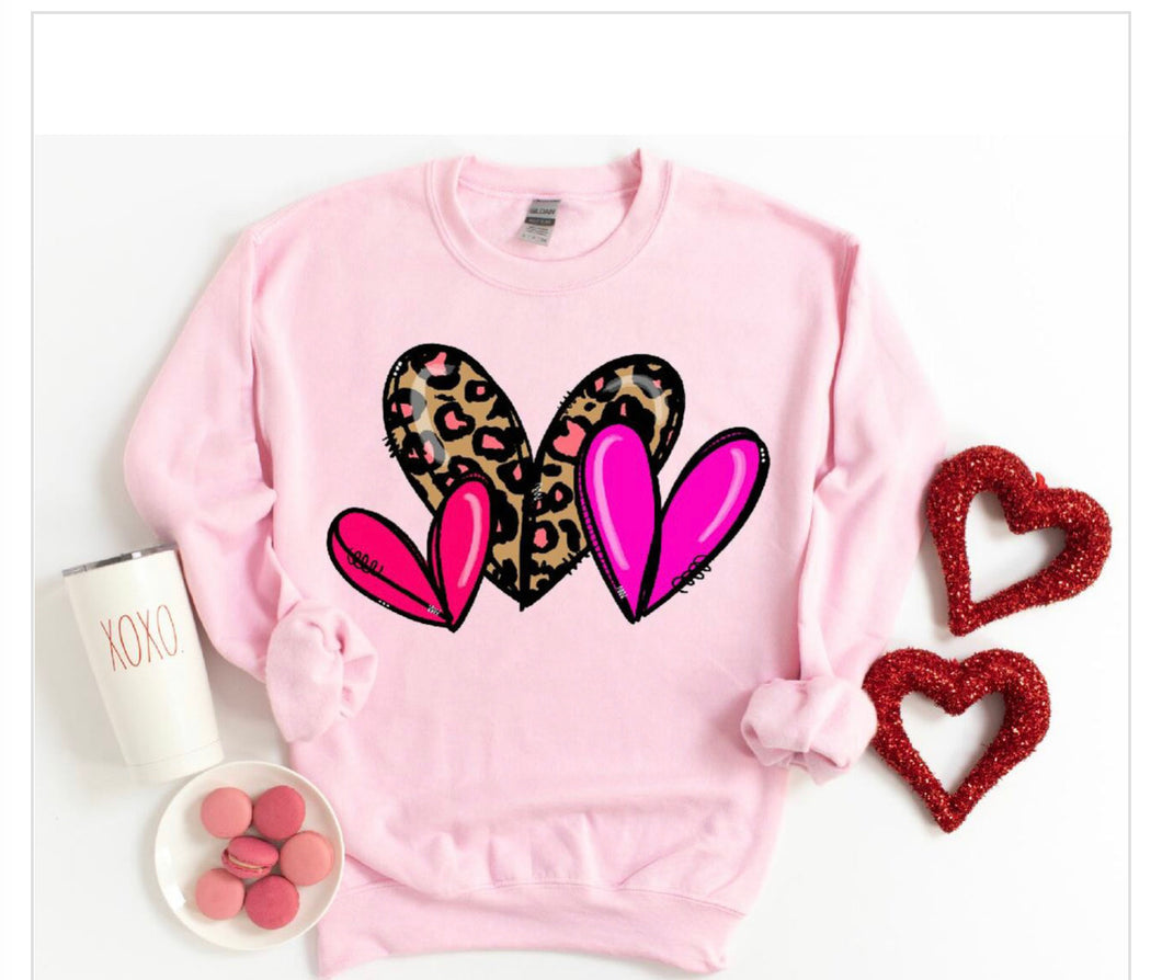 Valentine’s Leopard Heart Tshirt only